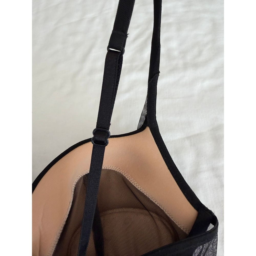 Victorias Secret 36C Black Ruched Lace Garter Chemise Lingerie Padded Underwire - Picture 10 of 15
